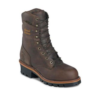 CHIPPEWA MEN'S INSULATED WATERPROOF SUPER LOGGER 9" WORK BOOTS - STEEL TOE-BAY APACHE