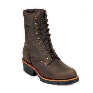 CHIPPEWA MEN'S CLASSIC 8" LOGGER BOOTS - ROUND TOE-CHOCOLATESelect Color: Chocolate