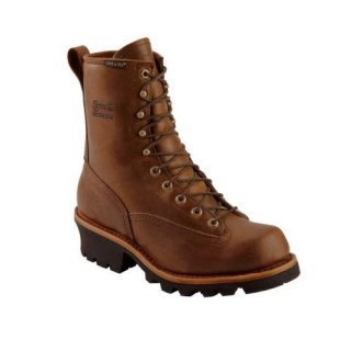 CHIPPEWA MEN'S STEEL TOE 8" LOGGER WORK BOOTS-BAY APACHE