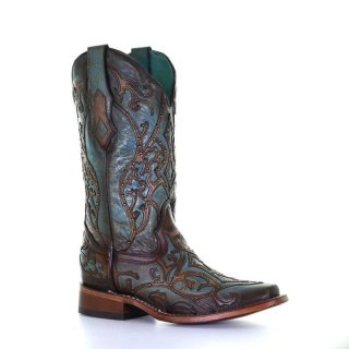 Corral Women's Boots C3768-Turquoise | New Arrivals