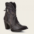 Cuadra Women's Genuine Python Embroidered Black Leather Bootie | New Arrivals Cuadra Women's Genuine Python Embroidered Black Leather Bootie | New Arrivals