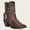 Cuadra Women's Brown Western Exotic Leather Bootie | New Arrivals Cuadra Women's Brown Western Exotic Leather Bootie | New Arrivals