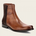 Cuadra Men's Hand-Painted Honey Leather Boot With Handwoven Application | New Arrivals  Cuadra Men's Hand-Painted Honey Leather Boot With Handwoven Application | New Arrivals