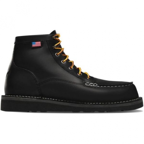 Danner | Men's Bull Run Moc Toe 6" Black - Black Wedge Boots | Online Sale