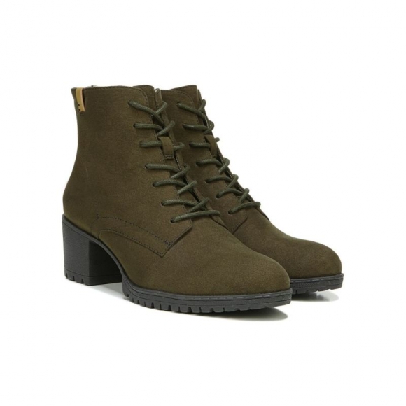 Dr. Scholl's Women's Laurence Block Heel Boot - Olive Fabric | Special Offer