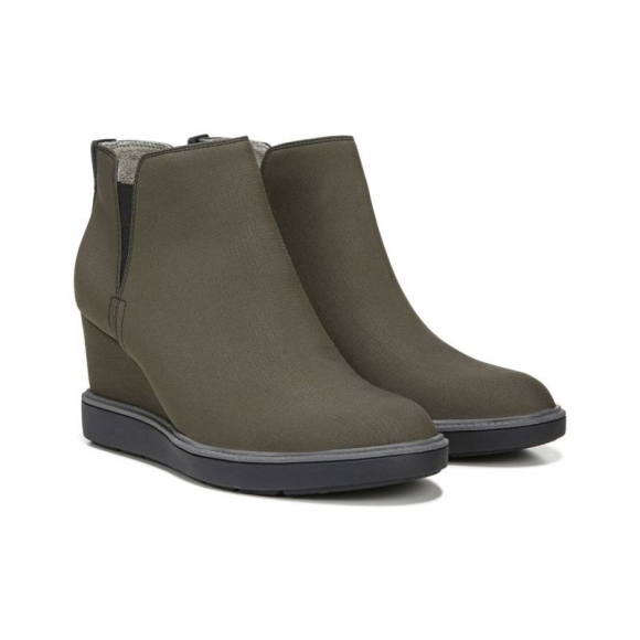 Dr. Scholl's Women's Johnnie Wedge Bootie - Olive Fabric | Special Offer