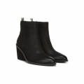 Dr. Scholl's Women's Mania Wedge Bootie - Black Leather | Special Offer