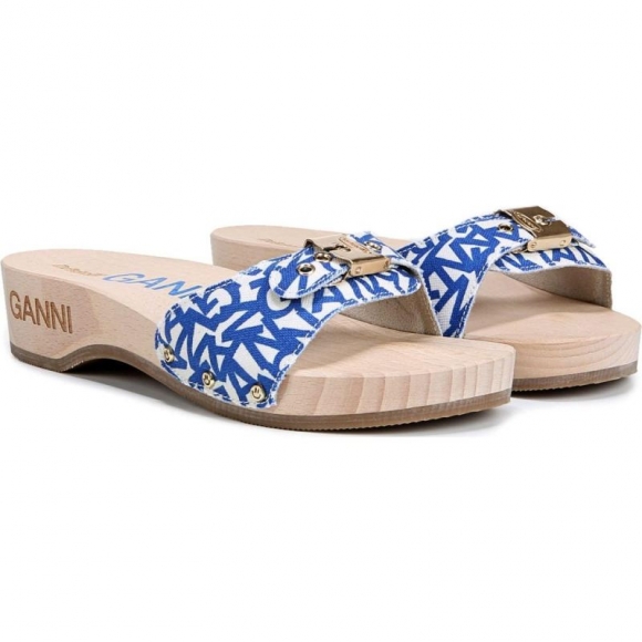 Dr. Scholl's Women's x GANNI Original Slide Sandal - Blue Fabric | Special Offer