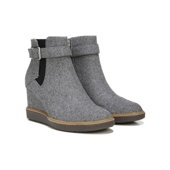 Dr. Scholl's Women's Jacinda Wedge Bootie - Grey Flannel Fabric | Special Offer