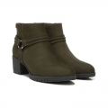 Dr. Scholl's Women's Laney Block Heel Ankle Boot - Olive | Special Offer