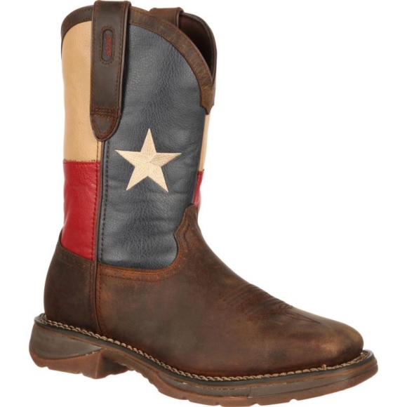 Durango Men's Rebel by Durango Steel Toe Texas Flag Western Boot-Dark Brown And Texas Flag | Outlet Sale