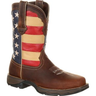 Durango Lady Rebel Work by Durango Steel Toe Patriotic Flag Work Boot-Brown And Union Flag | Outlet Sale