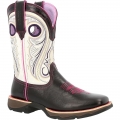 Durango Lady Rebel by Durango Raven Black White Western Boot-Dark Hickory And Chili Red | Outlet Sale