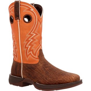 Durango Men's Rebel by Durango Cedar Bark and Monarch Orange Western Boot-Acorn And Cobalt Blue | Outlet Sale