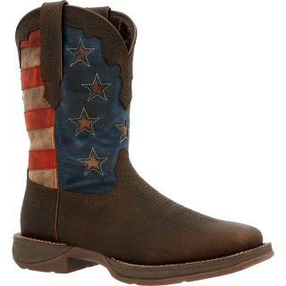 Durango Men's Rebel by Durango Vintage Flag Western Boot-Dark Brown And Vintage Flag | Outlet Sale