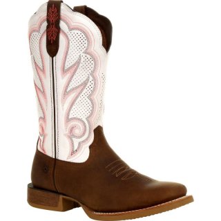 Durango Lady Rebel Pro White Ventilated Western Boot-Trail Brown And White | Outlet Sale