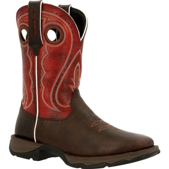 Durango Lady Rebel by Durango Crimson Western Boot-Dark Chestnut And Crimson | Outlet Sale