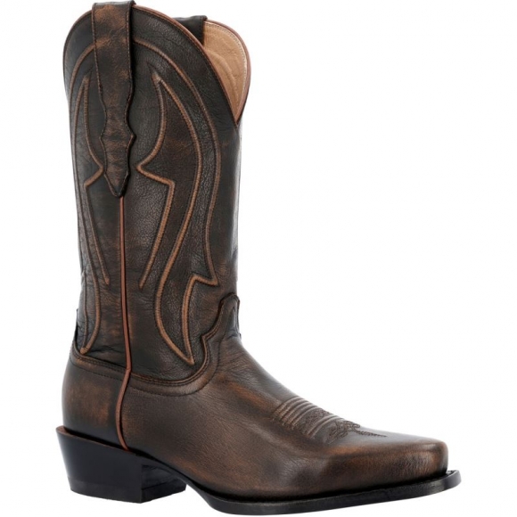 Durango Men's Santa Fe Whiskey Barrel Brown Western Boot-Spanish Chestnut And Cactus | Outlet Sale