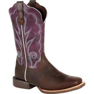 Durango Lady Rebel Pro Ventilated Plum Western Boot-Oiled Brown And Plum | Outlet Sale