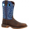 Durango Men's WorkHorse Worn Saddle and Denim Blue Western Work Boot-Worn Brown And Chili Pepper | Outlet Sale