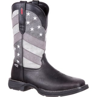 Durango Men's Rebel by Durango Faded Black Flag Western Boot-Black Charcoal Grey | Outlet Sale