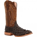 Durango Men's Premium Exotics Dark Brown Pirarucu Western Boot-Tan Elephant Print/Bone | Outlet Sale