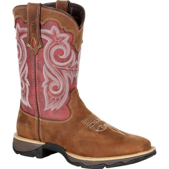 Durango Lady Rebel by Durango Red Western Boot-Briar Brown And Rusty Red | Outlet Sale