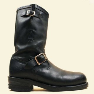 Men's 70s Vtg Black Leather Chippewa USA Engineer 2 Buckle Boots | Save More