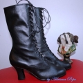 Women's Black Boots Black Leather Boots Victorian Boots Cosplay Boots | Save More