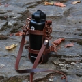 Men's Adjustable Leather Water Bottle Carrier W/ Shoulder Strap | Save More