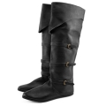 Men's Late Medieval Cuffed Boots Black | Save More