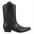 Men's Footcourt Black Texas Boots Genuine Leather Cowboy Boots for | Save More