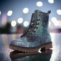 Men's Magic Galaxy Vegan Combat Boots Celestial Combat Boots | Save More