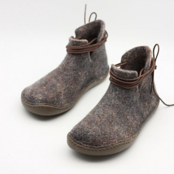 Women's Handmade Felted Wool Ankle Boots Rubber Soles Outdoor | Save More