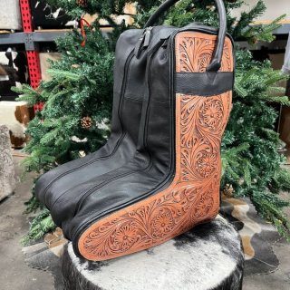 Men's Tooled Leather Boot Bag | Save More