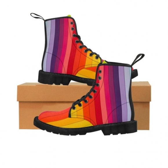 Men's Pastel Rainbow Canvas Boots | Save More