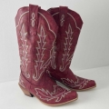 Women's Red Cowboy Boots Vintage Embroidered Cowgirl Boots Western | Save More