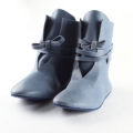 Women's Blue Real Leather Booties Navy Leather Medieval Style Festival | Save More