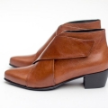 Women's Camel Brown Leather Ankle Boots Brown Custom Made X | Save More