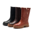 Women's Shearling Lined Snow Boots Dwarves Leather Mid Calf Boots in | Save More