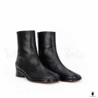 Women's Womens/Leather Tabi Split-toe Black Boots With 3cm Heel | Save More