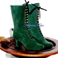 Women's Emerald Green Boots Victorian Boots Emerald Green Suede | Save More