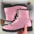 Women's Soft Pink Vegan Leather Boots Girlfriend Gifts for Her Combat | Save More