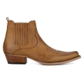 Men's Footcourt Cowboy Ankle Boots Tan Genuine Leather Western | Save More