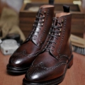 Men's Pure Handmade Dark Brown Leather Wingtip Lace-up | Save More