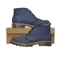 Men's Formal Dress Dark Blue With Silver Pinstripes Canvas | Save More