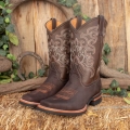 Men's Suede LEATHER COWBOY Western Rodeo Nubuck Square Toe | Save More