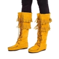 Women's Fringed Boots Indian Tan Mukluks Handmade in Save More | Save More