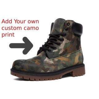 Men's Custom Camo Army Walking Boots Message for Your Preferred Camo | Save More