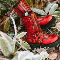 Women's Platform Boots in Red Deadstock | Save More